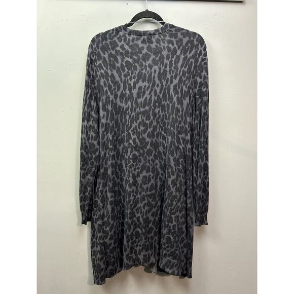 Style & Co Cardigan Sweater Womens XL Leopard Print Open Front Pockets Lightweig - Picture 2 of 8